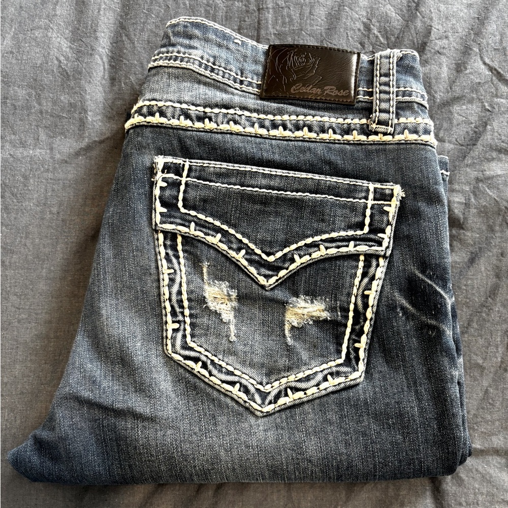 Cedar Rose 🌹 Bootcut Distressed Jeans